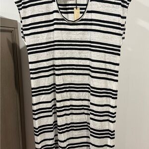 NWT Alice+ Olivia Striped Black and White Sleeveless Top Tshirt dress. MRSP 195